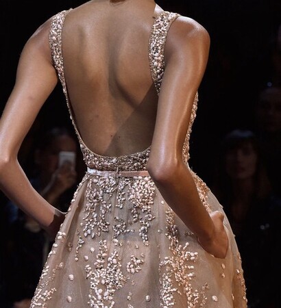 eli saab, gold and gown