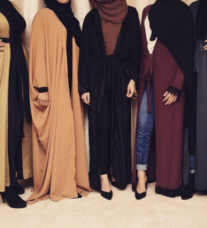 khimar, street and couple