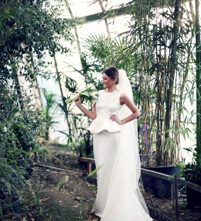 brunette, girl and garden