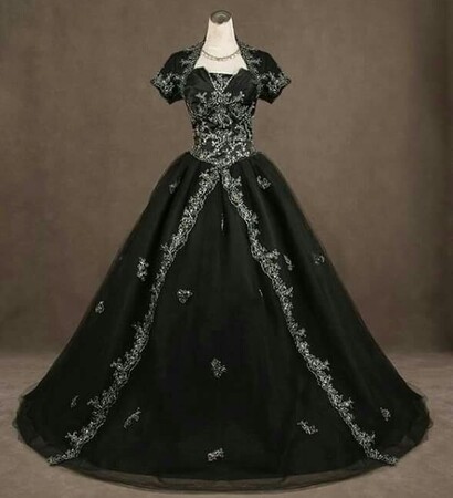 wedding dress, black dress and vintage