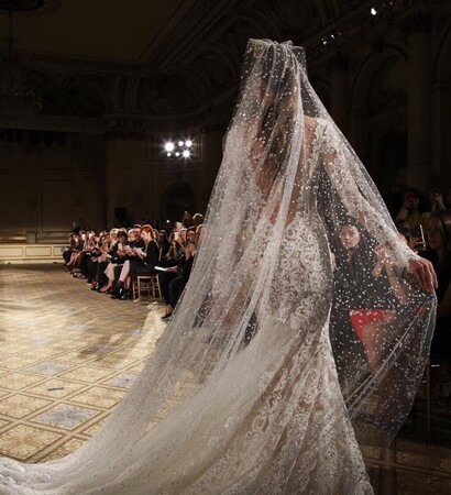 wedding veil, husband and wedding dress