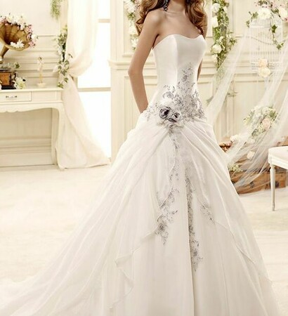 wedding dress, wedding gown and white wedding dress