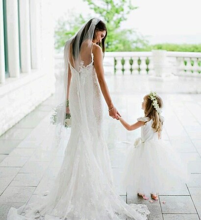 bride, weddinggown and together