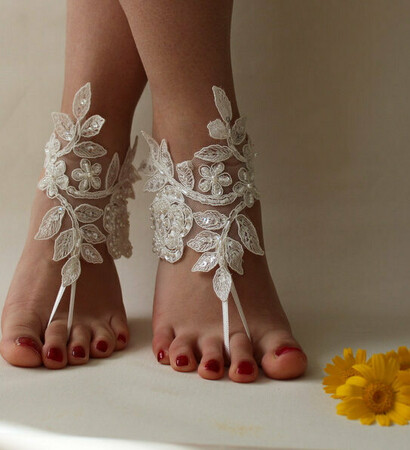 weddings, bride barefoot shoes and bridal shoes