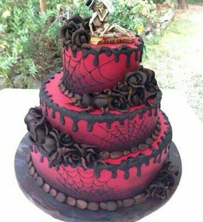 halloween wedding, wedding cake and gothic wedding