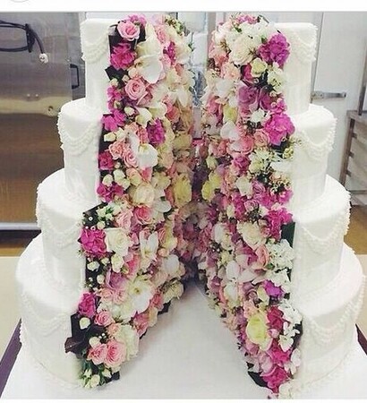 wedding cake, half and yummy