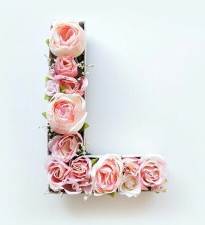 letra de flores, dyi and wedding decor