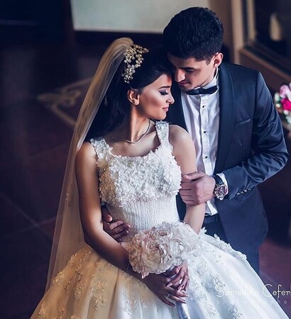 beauty, wedding dress and azerbaijan bride