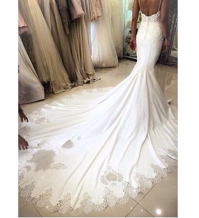 white, weddingdress and openback