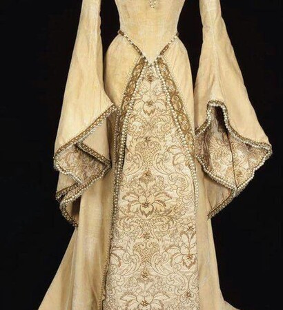 medieval dress, wedding dress and cream dress