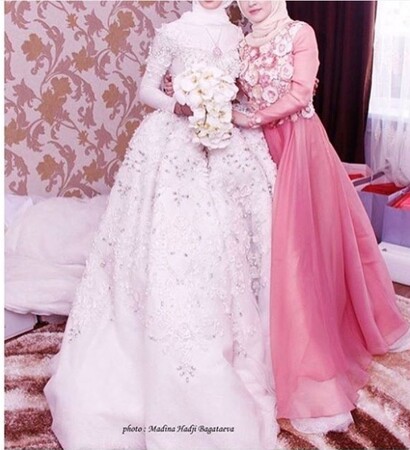 hijab, wedding dress and beauty