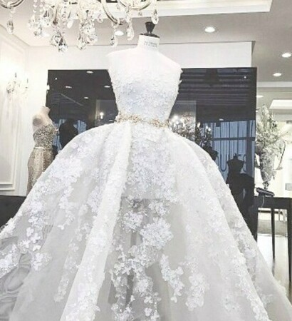 white, luxury and wedding dress