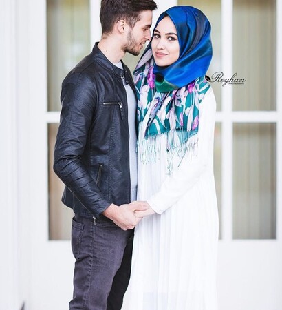 cute couple, hijab and muslim couple