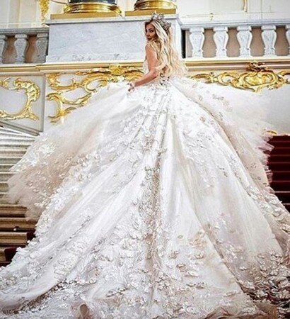big dress, white and blonde