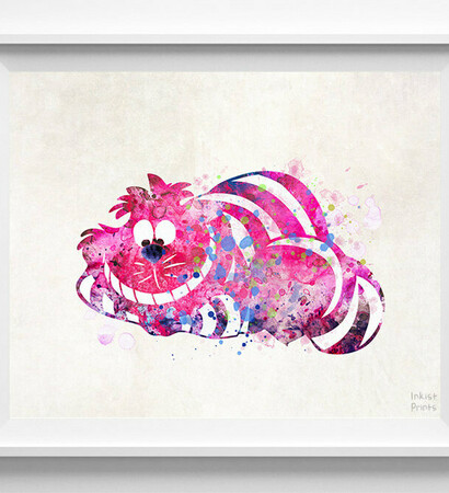 office decor, Cheshire cat and disney art