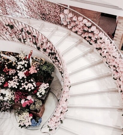 bride, celebrations decor and staircase