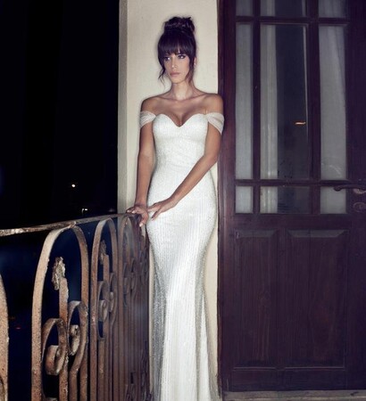sequined dress, sequins and wedding dress