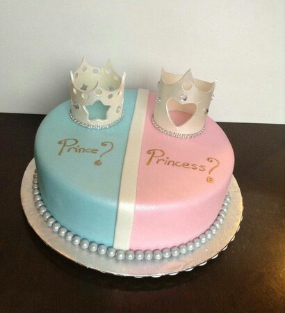 prince, baby shower and gender cake