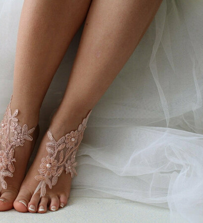 bridal lace, wedding barefoot and women's