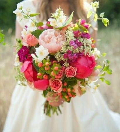 bouquet, pink and bridal