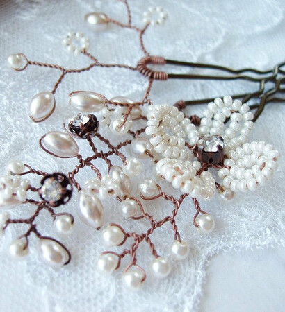bridal accessories, bridal hair pins and etsy