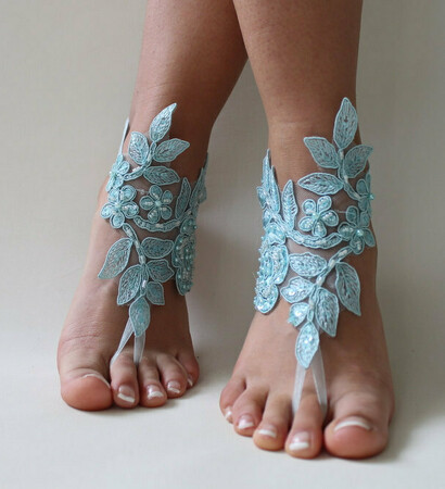 bridal sandals, beach shoes and beach lace shoes