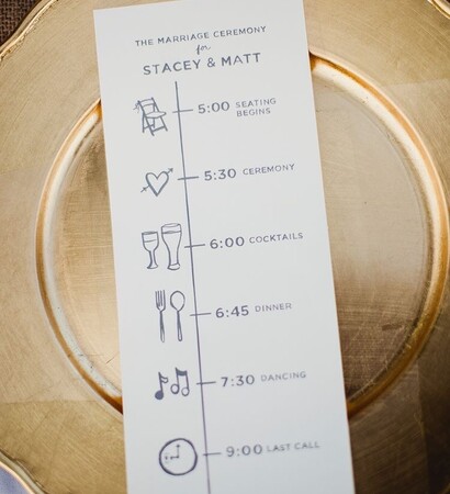 gold, menu and reception