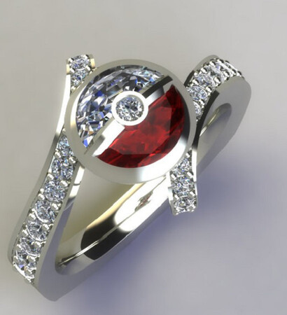 engagement ring, pokemon and pokeball