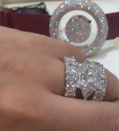 diamond, square and ring