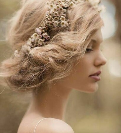 braid, blond and flowers