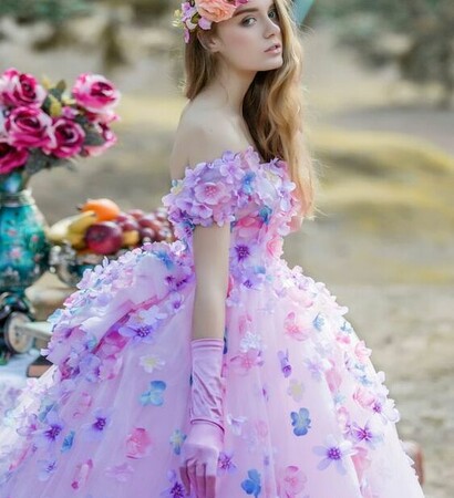 wedding dress, pink wedding dress and bridal