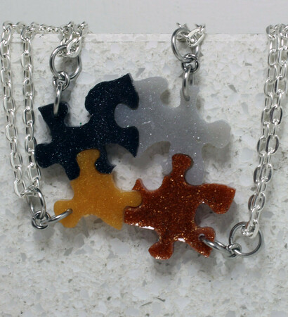 best friend necklace, friendship necklaces and set of 4