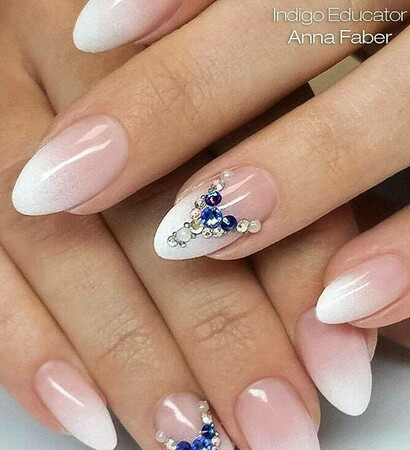 indigo, nailsart and ombre