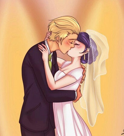 wife and husband, Adrien and marinette
