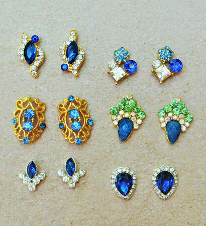 nail gems, prom nails and etsy