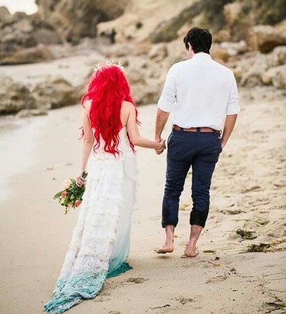 ariel, beach and the little mermaid