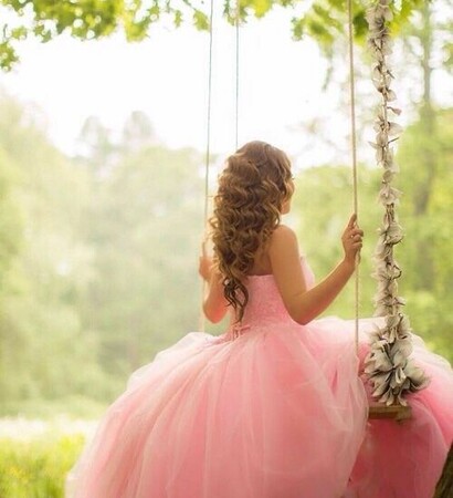 swing, pink and wedding dress