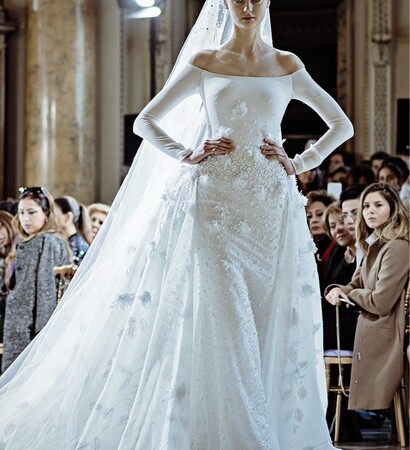 runway, Georges Hobeika and wedding dress
