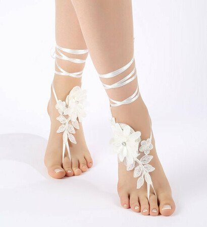noir, anklet and beach wedding