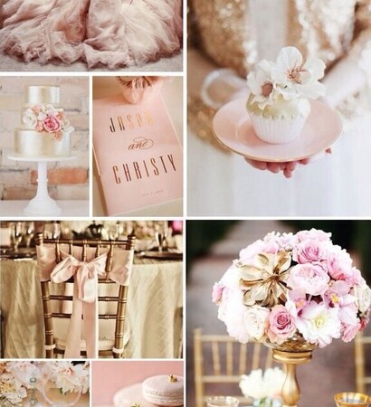 blush pink, theme and golden