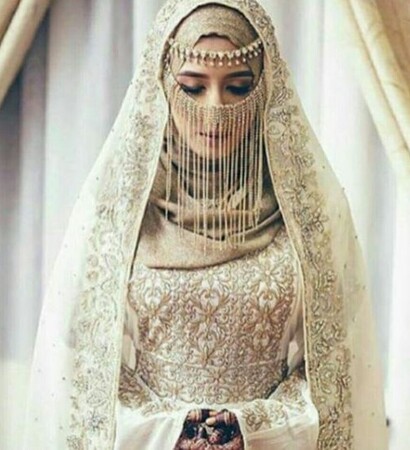 bride, muslim bride and wedding dress