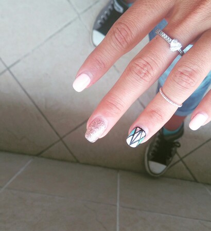 manicure, rings and converse