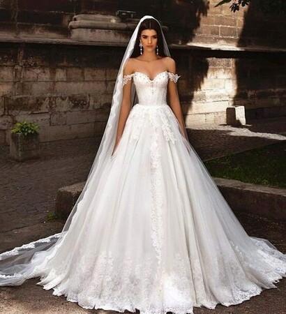 wedding dress, big day and white