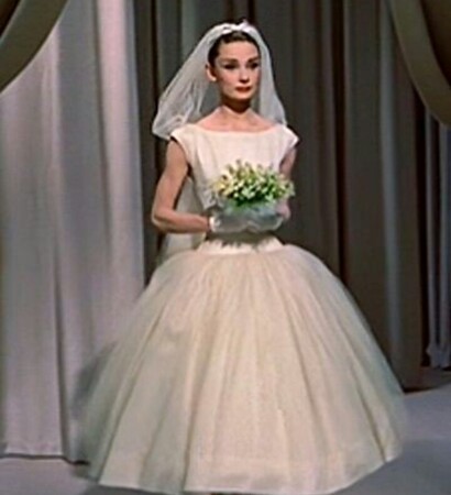 audrey hepburn, wedding dress and funny face