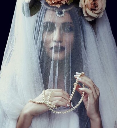 make up, veil and fashion photography