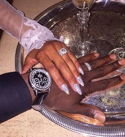 couple, love and nail art