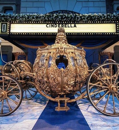 gold, carriage and cinderella