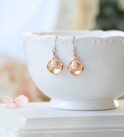 etsy, rose gold jewelry and bridesmaid gift