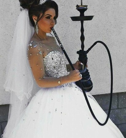 hookah, shisha and bride