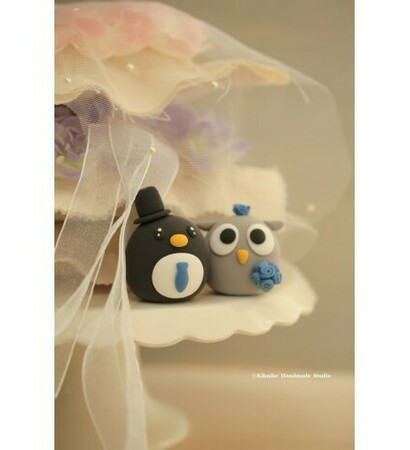 cake, owl and penguin